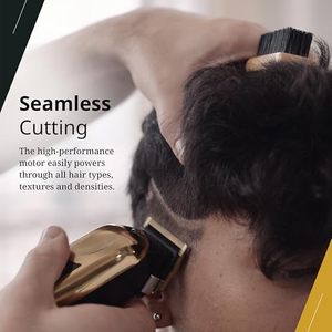 Tondeuse professionnelle sans fil au lithium doré pour Magic Clip, outil de barbier réglable, interface française, électrique USB pour usage domestique - Product Image 1