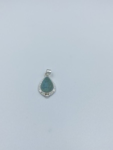 Colgante de Plata de Ley 925 hecho a mano con piedras preciosas naturales de Larimar colgantes finos de encanto Cristiano - Product Image 2