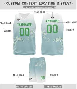 Uniforme de baloncesto de alta calidad para hombre, camiseta atlética sin mangas con patrón 3D personalizado, ropa de equipo con diseño de textura de flores personalizada - Product Image 2