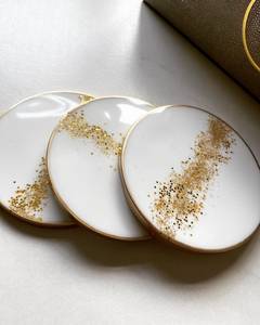 Special Quality <b>Epoxy</b> <b>Resin</b> Trendy Design <b>Table</b> Decoration Set of 2 <b>Resin</b> Tea Coasters <b>for</b> Home and Office Use <b>For</b> Orange Color - Product Image 6