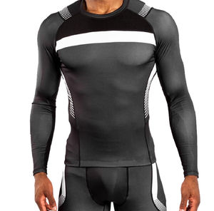 High Quality Sublimation Printed Custom Logo MMA <b>BJJ</b> Surf <b>Rashguard</b> Long Sleeve Manufacturers' Customizable Rash Guard - Product Image 5