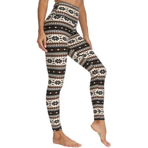 Venta al por mayor personalizado impreso Navidad Leggings Medias doble cepillado leche seda alta cintura Yoga Pantalones Leggings para las mujeres - Product Image 5