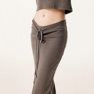 Falda Midi Bodycon Streetlab con Cintura Ajustable, Gris Oscuro, Tejida, con Cordón en la Cintura, para Mujer, Estilo Urbano, Verano, Transpirable, Lavada - Product Image 2