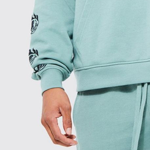 Ensemble coupe-vent respirant personnalisé en polaire polyester/coton 320g, sweat à capuche court pour homme, style streetwear, vente en gros - Product Image 4