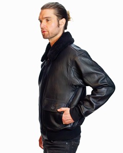 Vente en gros Blouson aviateur noir de haute qualité personnalisé Marque privée Vol pour hommes Fabricant - Product Image 2