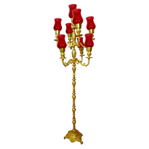 Bougeoirs en métal doré à 9 bras Candélabres pour centres de table de mariage Décoration Chandeliers Bougeoirs pour mariage - Product Image 2