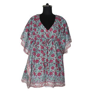 Maxi vestidos maxi de algodón indio sin mangas con estampado de bloques para mujer KFCS124 vestido maxi de verano de algodón 100% diseñador de ropa orgánica - Product Image 2