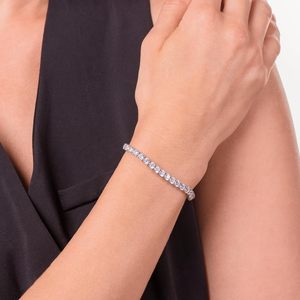 Per gli elementi essenziali per Amazon bracciale da Tennis con taglio rotondo e zirconio cubico placcato in argento Sterling gioielli alla moda - Product Image 2