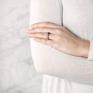 Round Cut Lab Grown Diamond <b>Split</b> Shank Cute Vintage Anniversary <b>Ring</b> for Women - Product Image 1