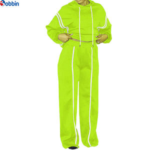 Conjunto Deportivo Estampado para Invierno, Cómodo, Estilo Hip Hop, Hombros Caídos, 100% Algodón, Diseño 2 en 1, Tallas Grandes para Mujer, Nueva Llegada - Product Image 1