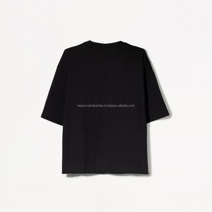 Haute qualité 100% coton hommes T-Shirt lourd 300gsm décontracté à manches courtes T-shirt solide avec design surdimensionné nouveauté - Product Image 3