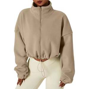 Streetwear Femmes Crop Hoodie Surdimensionné Coupe Ample Coton Tissu OEM Usine Fournisseur - Product Image 5