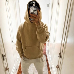 Sweat-shirt à capuche en molleton pour homme en coton 100% lourd personnalisé, coupe régulière, séchage rapide, respirant - Product Image 1