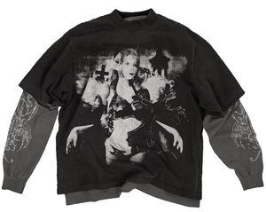 เสื้อยืด2-in-1สำหรับทุกเพศเสื้อยืดสองชั้นแบบถักแขนปกติมีลวดลายดีไซน์ปกติไม่เหมือนใครสำหรับผู้ชาย - Product Image 4