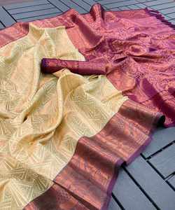 Blusa Saree de tejido de algodón con encaje floral - Product Image 4