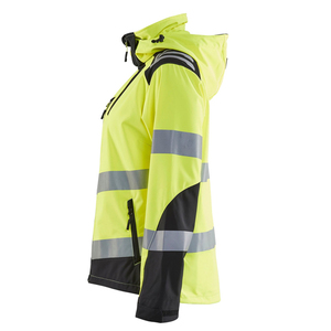 Chaqueta para correr ligera personalizada para hombre 2024, impermeable, patrón de invierno, Sarga de mejor densidad, capucha de seguridad reflectante amarilla Oxford - Product Image 3