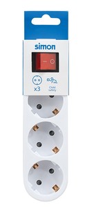 อะแดปเตอร์เต้ารับสามทางพร้อมสวิตช์สีขาว 16A (ไซมอน CL910402) - Product Image 1