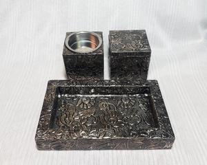 Recién llegado, juego de soporte de incienso de madera con bandeja de diseño de flores de impresión y caja de almacenamiento, diseño de lavado blanco para decoración del hogar - Product Image 5