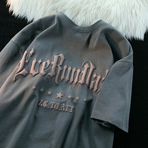 T-shirt 100% coton personnalisé pour hommes impression 3d mousse à manches courtes haute qualité pour hommes coupe ample impression 3d bouffante T-shirt - Product Image 1