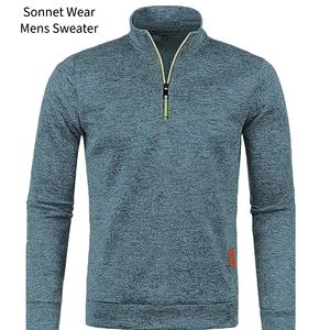 Sudadera Ligera para Hombre con Cierre de Cremallera de un Cuarto, Estilo Casual, Manga Larga, Cuello Alto Simulado - Product Image 6