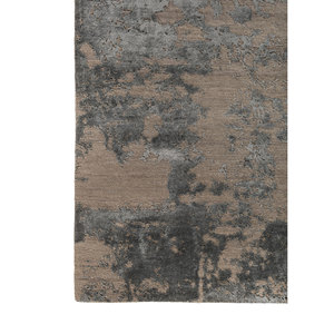Alfombra Kavi Gris Negra de Lana y Seda de Bambú Anudada a Mano, 10 mm de Grosor, Rectangular, con Patrón Abstracto para el Hogar, Pasillo, Proyecto Error, Esk-431 - Product Image 4