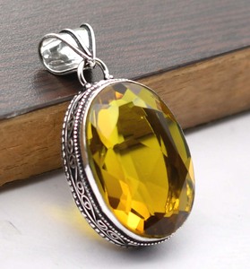 สร้อยคอทองเหลืองวินเทจของผู้หญิงพลอยธรรมชาติซิทรินธีมคริสเตียนสุดฮิตสร้อยคอแฟชั่นสไตล์ผสมผสาน - Product Image 2