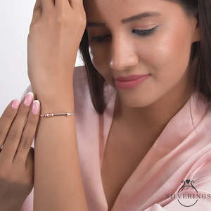 Silverings Pulsera de tenis de plata de ley 925 con diseño de punta de lanza a la moda - Product Image 4