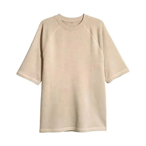 T-shirt en coton organique surdimensionné 100% pour homme T-shirt en vrac en coton épais 240 grammes Tissu en jersey solide Techniques brodées - Product Image 1