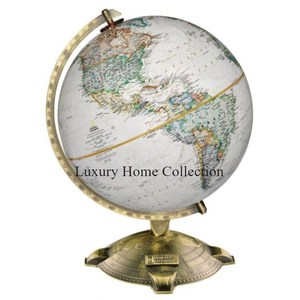 Globe de table en métal lourd pour bureau et école de table Globes de concepteur décoratifs éducatifs avec des fournitures de base de couleur or - Product Image 3
