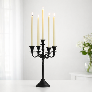 Bougeoir en laiton, bougeoir plaqué or, candélabre en métal poli, finition en laiton antique, décoration en métal de luxe - Product Image 1