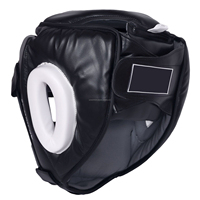 Casque de sécurité en cuir PU ABS pour boxe, MMA, rugby, lutte avec protection faciale, couleur/taille/logo personnalisés