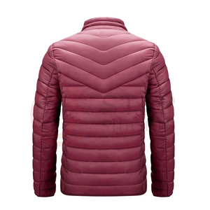 Veste d'hiver pour homme en duvet bleu, personnalisable avec logo, vente en gros / Veste bomber matelassée avec capuche pour homme, parka d'été - Product Image 4