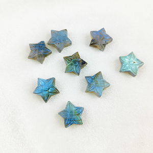 Labradorite naturelle bleu Flash sculpté pierres précieuses étoile perles perles de pierre en vrac fleur sculpture perles pour faire des résultats de bijoux - Product Image 3