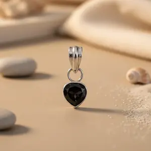 Pendentif en onyx noir en argent 925 - Bijou en cristal pour femme - Cadeau - Product Image 2