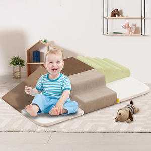 Ensemble de blocs de jeu doux Montessori-Blocs d'<span class=keywords><strong>escalade</strong></span> en mousse pour bébés, tissu de velours et <span class=keywords><strong>parcours</strong></span> d'obstacles en mousse haute densité pour tout-petits - Product Image 4