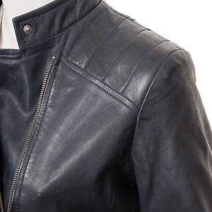 Chaqueta de Cuero para Mujer, Diseño Nuevo, Única, Genuina, de Venta Caliente, Transpirable, Teñida Lisa, al por Mayor, Nueva Moda - Product Image 3