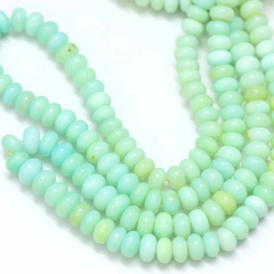 Hermosas Cuentas de Ópalo Verde Peruano en Forma de Rondelle Lisa, 6-9 mm, Cuentas de Piedra Preciosa de Ópalo Verde Peruano, Cuentas de Calidad AAA - Product Image 4
