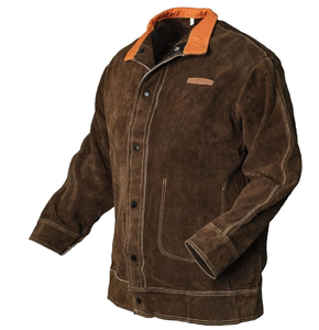 Chaqueta de Soldadura Nueva de Color Negro, Traje de Seguridad de Soldadura de Cuero Vacuno, Chaqueta de Soldadura Resistente al Fuego y al Calor de Alta Resistencia - Product Image 1