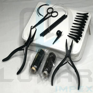 LUNAR Wholesale <b>Hair</b> <b>Extension</b> <b>Tools</b> Kit Hot Selling Surgical Grade Stainless Steel Black Matte Top Offer - Product Image 5
