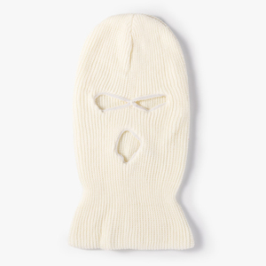 Logo personnalisé unisexe broderie vierge 3 trous réglable coupe-vent cagoule de ski en tricot Msk - Product Image 4