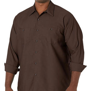 Turn Down Collar Transpirable Característica Tallas grandes Camisas de vestir para hombres Precio barato Algodón puro Hecho Camisa de manga larga para hombres - Product Image 1