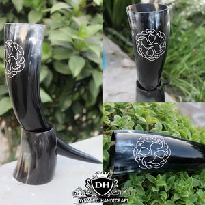 Corne à boire naturelle de qualité supérieure, faite à la main, imitation antique, tasse à bière et à ale, vaisselle de bar durable - Product Image 2
