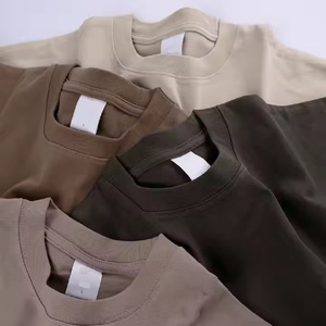 เสื้อยืดผ้าคอตตอนทรงหลวมเปิดไหล่สำหรับผู้ชายเสื้อยืดเปล่าออกแบบได้ตามต้องการ - Product Image 3