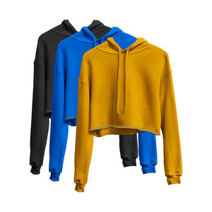 <b>Women's</b> Lightweight Waterproof Windproof Breathable Quick Dry Fleece <b>Crop</b> Top <b>Hoodie</b> Customizable Logo <b>for</b> Spring/Autumn/Winter - Product Image 1