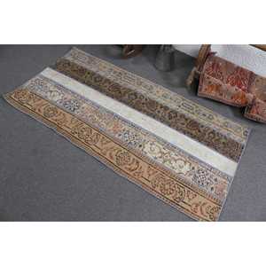 Tapis d'appoint vintage 2,8 x 5,7 pieds, tapis abstrait turc brun - Product Image 4