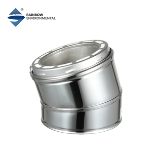 Tuyau de cheminée en acier inoxydable à double paroi isolé, coude fixe à 30 degrés - Product Image 5