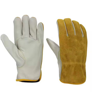 Peau de chèvre pleine fleur de qualité supérieure Gants de soudage et résistants à la chaleur Construction Mécanicien confortable résistant aux coupures - Product Image 1
