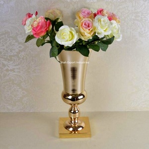 Best Design Brass Antique Finished <b>Vase</b> With Pedestal <b>Stand</b> for Home Wedding Parties Tabletop Decor Metal <b>Vases</b> - Product Image 4