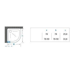 Negrari Box doccia reversibile 78-90x78-90 misure con soffietto in PVC semicircolare e guide estensibili - Product Image 5