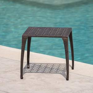 Table d'appoint et d'appoint en métal Table d'appoint extérieure en fonte d'aluminium 18 finition bronze DE MZ INTERNATIONAL - Product Image 2